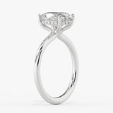 Oval Cut Solitaire Hidden Halo Engagement Ring - Malia