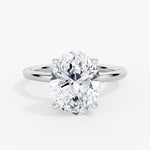 Oval Cut Solitaire Hidden Halo Engagement Ring - Malia