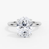Oval Cut Solitaire Hidden Halo Engagement Ring - Malia
