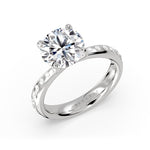 Round Cut Flush Set Diamond Engagement Ring - Tallulah