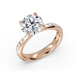 Round Cut Flush Set Diamond Engagement Ring - Tallulah