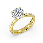 Round Cut Flush Set Diamond Engagement Ring - Tallulah