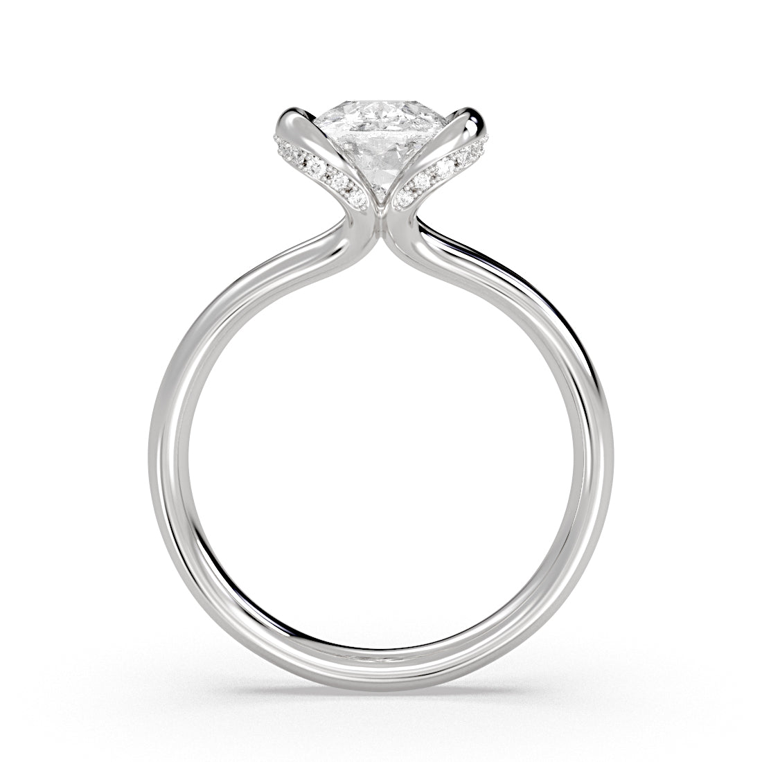 Shell Auranova Diamond Half Bezel Solitaire Engagement Ring - Adelaide