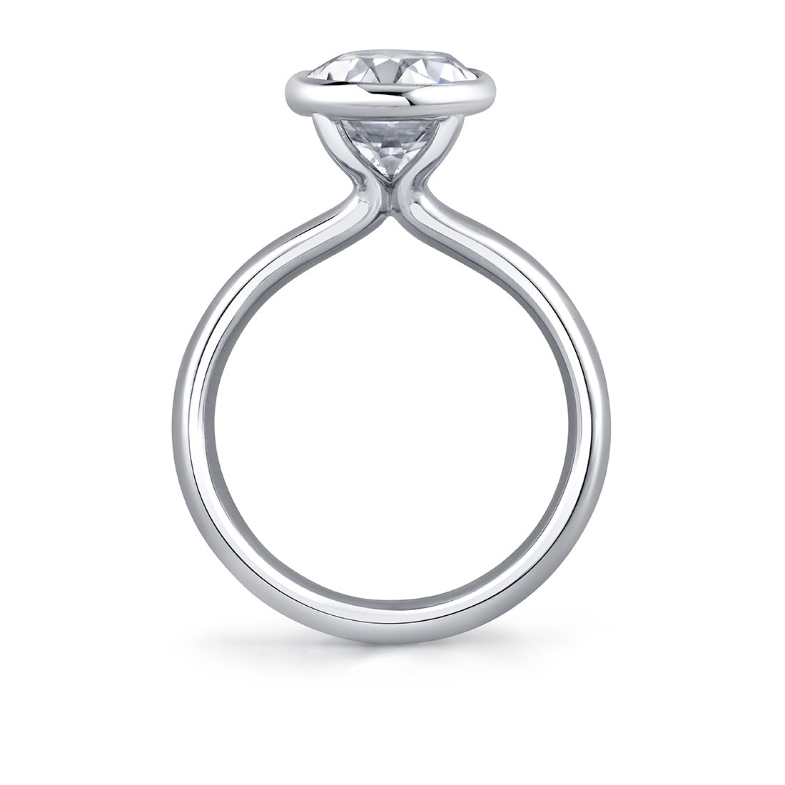 Oval Cut Bezel Solitaire Engagement Ring - Mavis