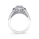 Apolline - Three Stone Engagement Ring with Sapphires