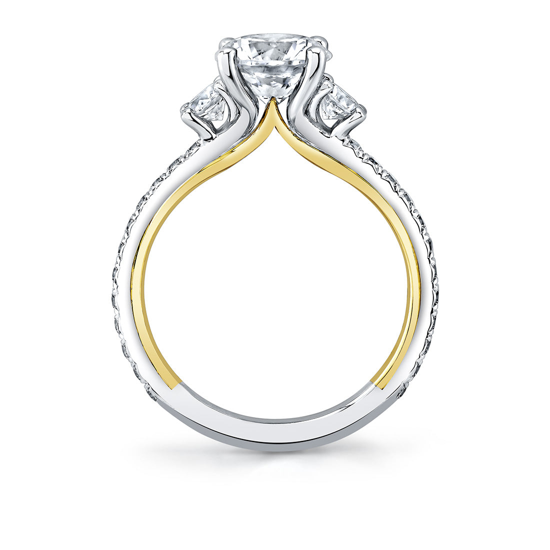 Iconelle Two Tone Three Stone Engagement Ring - Marie