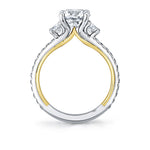 Iconelle Two Tone Three Stone Engagement Ring - Marie
