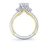 Iconelle Two Tone Three Stone Engagement Ring - Marie