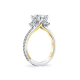Iconelle Two Tone Three Stone Engagement Ring - Marie
