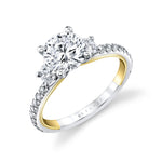 Iconelle Two Tone Three Stone Engagement Ring - Marie