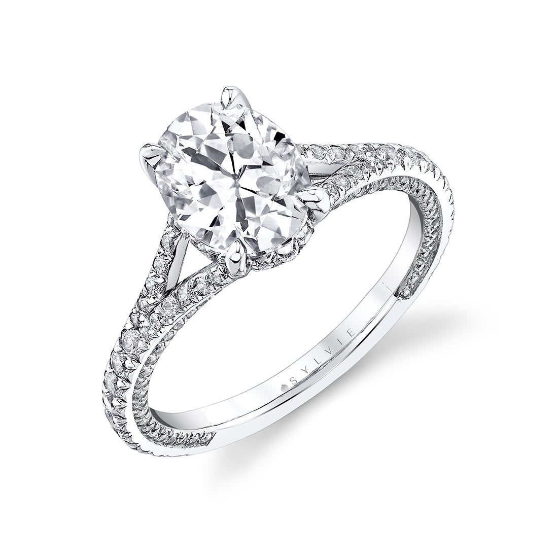 Iconelle Shell Taper Two Tone Engagement Ring - Leia