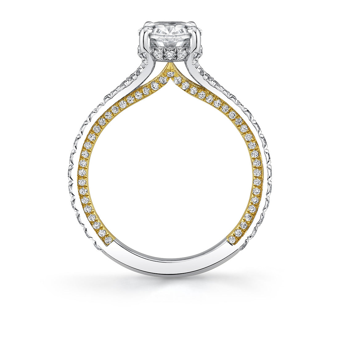 Iconelle Shell Taper Two Tone Engagement Ring - Leia