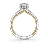 Iconelle Shell Taper Two Tone Engagement Ring - Leia
