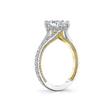 Iconelle Shell Taper Two Tone Engagement Ring - Leia