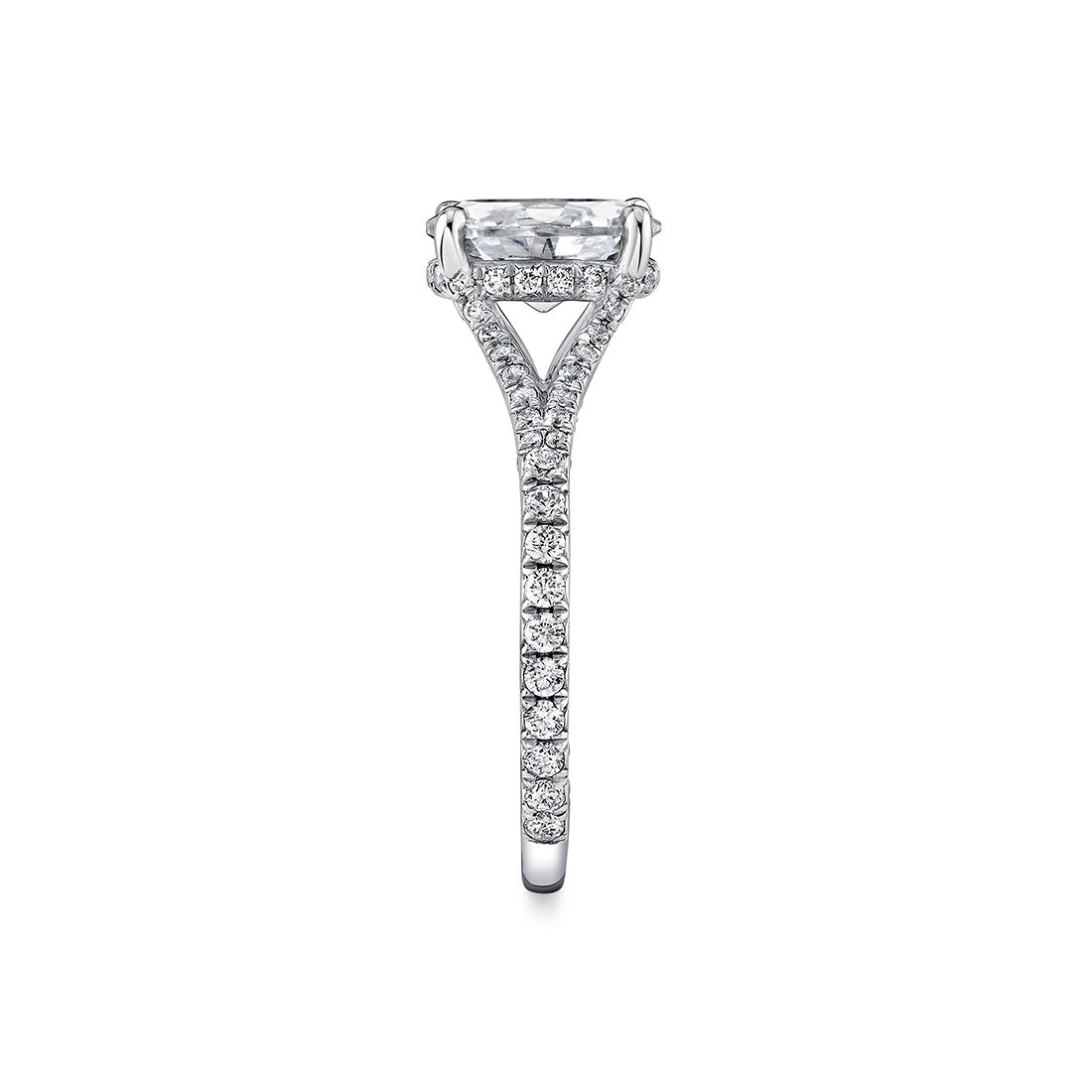 Iconelle Shell Taper Two Tone Engagement Ring - Leia