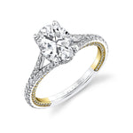 Iconelle Shell Taper Two Tone Engagement Ring - Leia