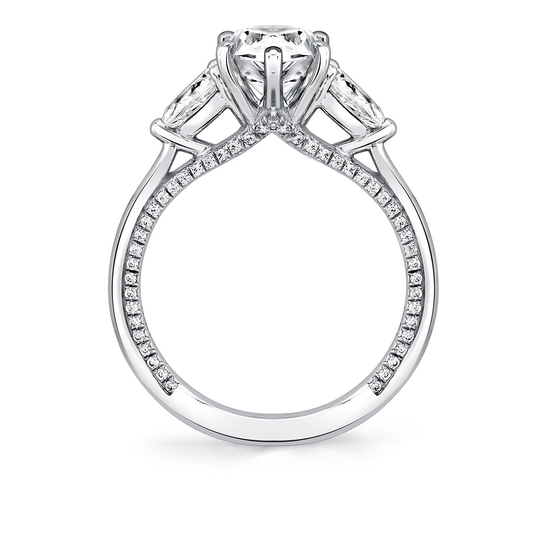 Iconelle Solitiare Three Stone Engagement Ring - Priscilla