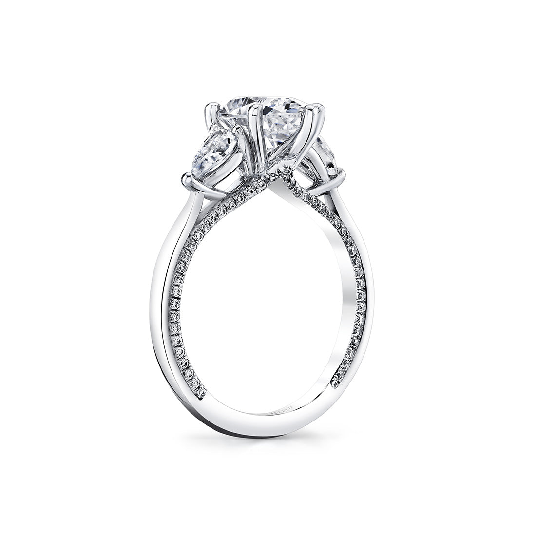 Iconelle Solitiare Three Stone Engagement Ring - Priscilla