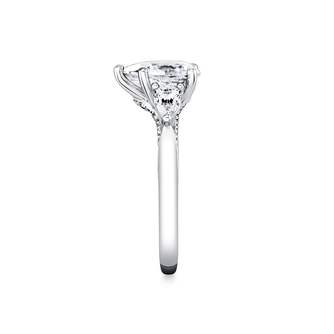 Iconelle Solitiare Three Stone Engagement Ring - Priscilla