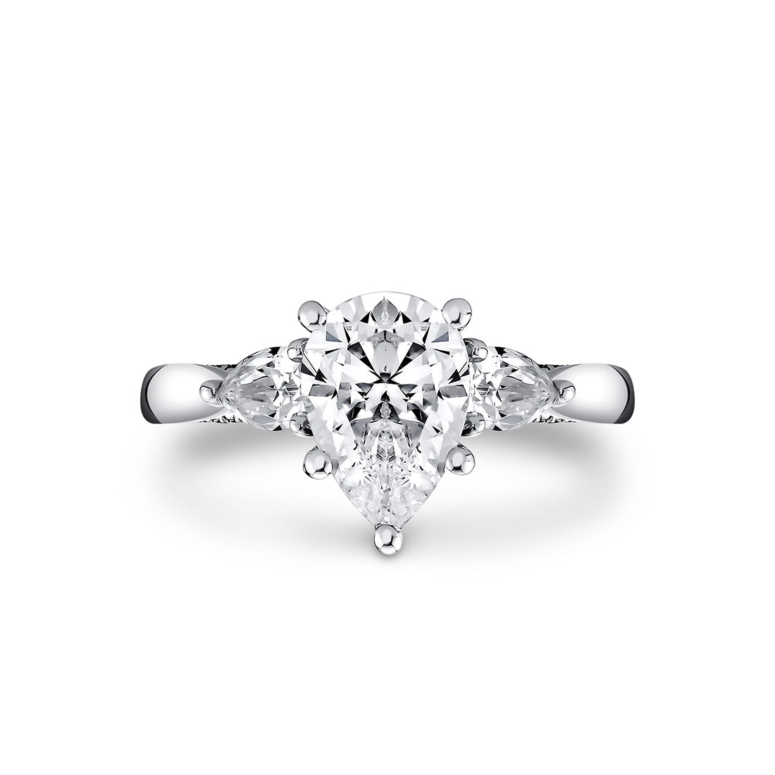 Iconelle Solitiare Three Stone Engagement Ring - Priscilla