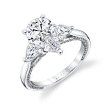 Iconelle Solitiare Three Stone Engagement Ring - Priscilla
