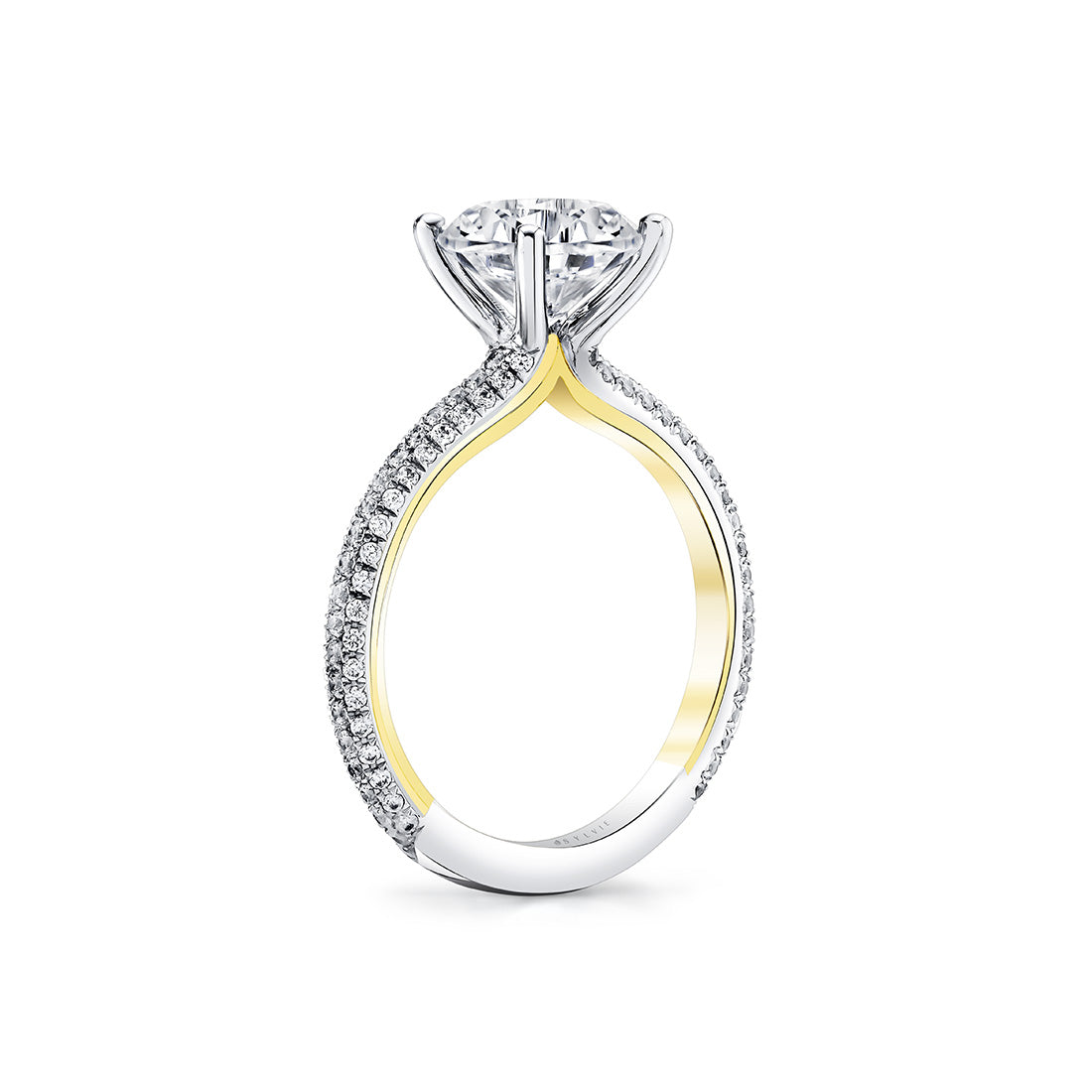 Iconelle Micropave Two Tone Engagement Ring - Winona