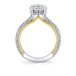 Iconelle Micropave Hidden Halo Two Tone Engagement Ring - Xandra