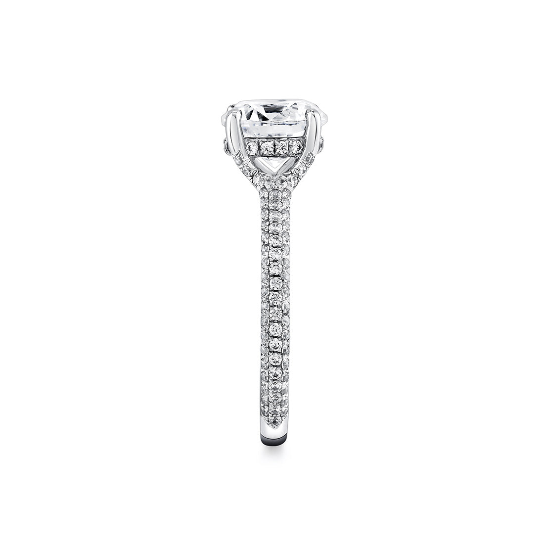 Iconelle Micropave Hidden Halo Two Tone Engagement Ring - Xandra