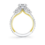 Iconelle Two Tone Three Stone Engagement Ring - Nora