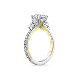 Iconelle Two Tone Three Stone Engagement Ring - Nora