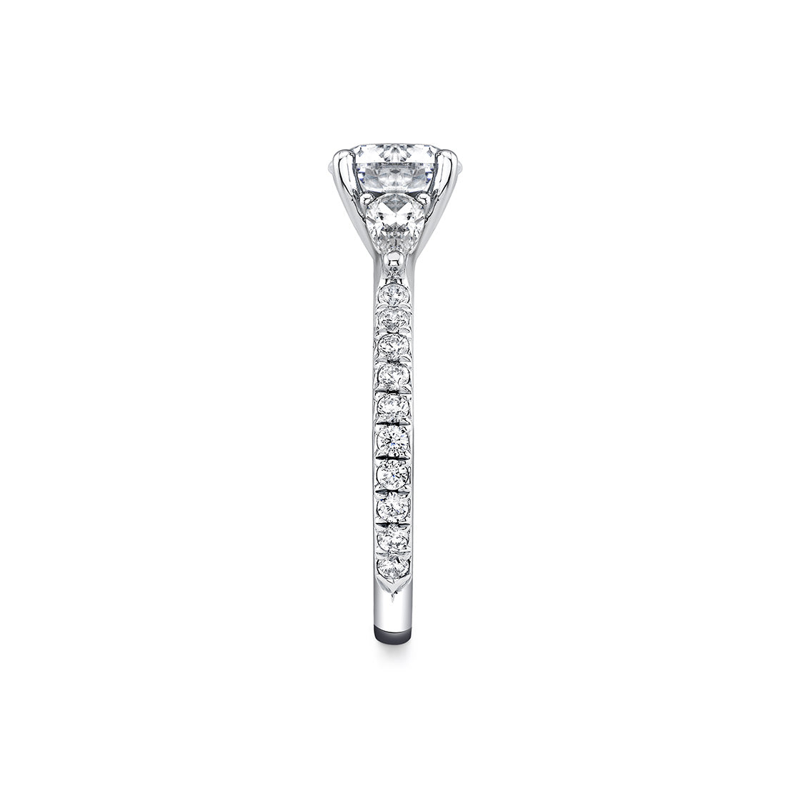 Iconelle Two Tone Three Stone Engagement Ring - Nora