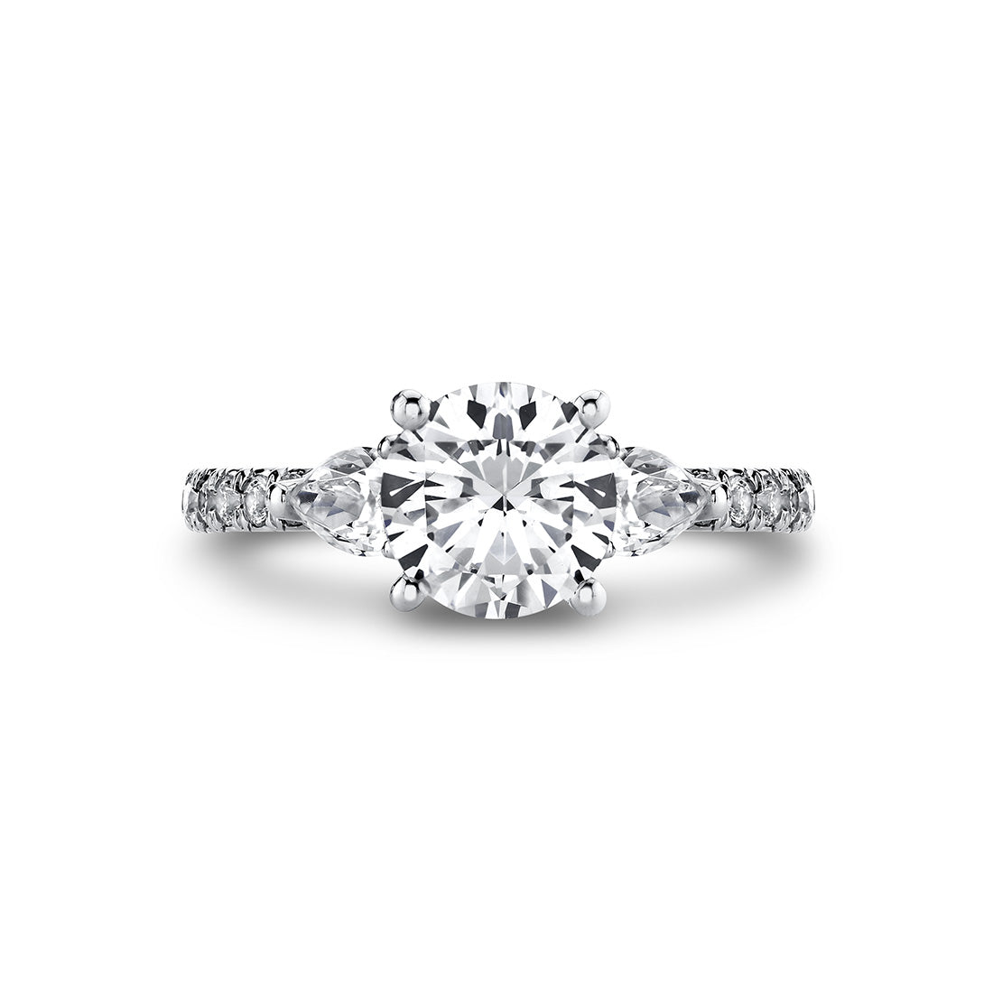 Iconelle Two Tone Three Stone Engagement Ring - Nora