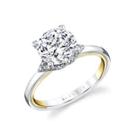Iconelle Diamond Shell Tip Collar Two Tone Engagement Ring - Yvonne