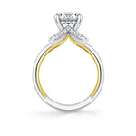 Iconelle Diamond Shell Tip Collar Two Tone Engagement Ring - Yvonne