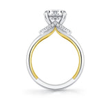 Iconelle Diamond Shell Tip Collar Two Tone Engagement Ring - Yvonne