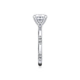 Iconelle Flush Set Diamond Trios Two Tone Engagement Ring - Zelda