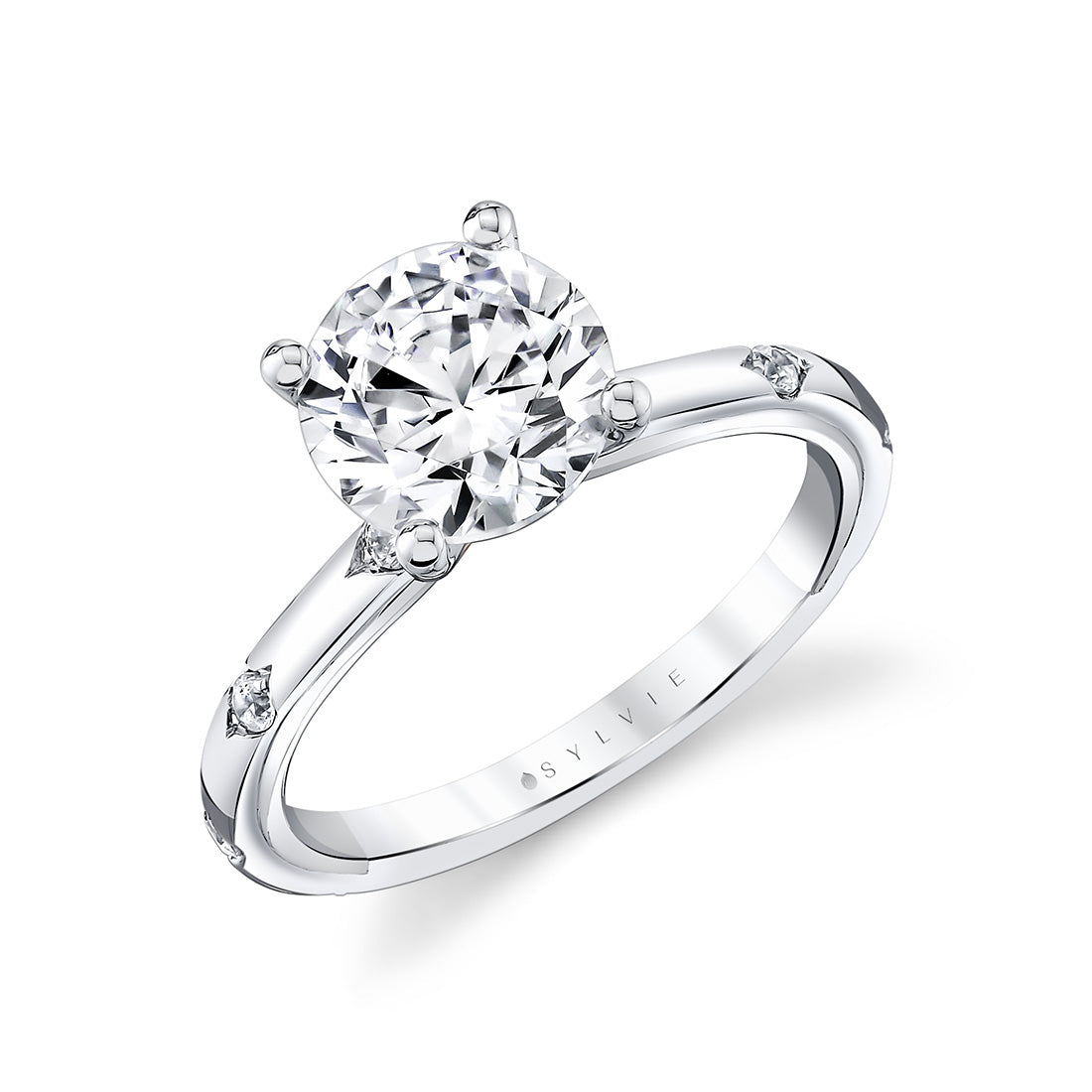 Iconelle Two Tone Shell Flush Set Engagement Ring - Anya