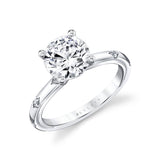 Iconelle Two Tone Shell Flush Set Engagement Ring - Anya