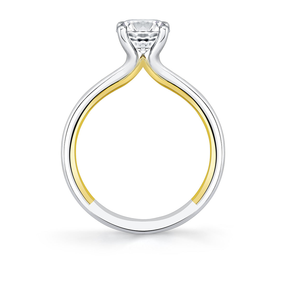 Iconelle Solitaire Two Tone Engagement Ring - Cecily