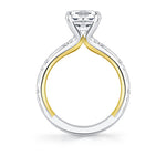 Iconelle Flush Set Shell Tip Diamond Duos Two Tone Engagement Ring - Indie