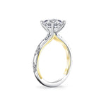Iconelle Flush Set Shell Tip Diamond Duos Two Tone Engagement Ring - Indie