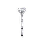 Iconelle Flush Set Shell Tip Diamond Duos Two Tone Engagement Ring - Indie