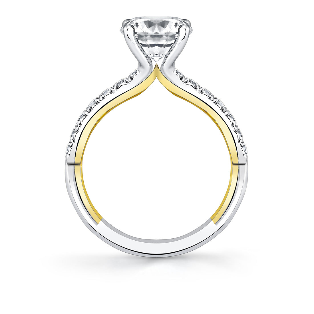 Iconelle Halfway Pinch Two Tone Engagement Ring - Katya