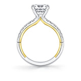 Iconelle Halfway Pinch Two Tone Engagement Ring - Katya