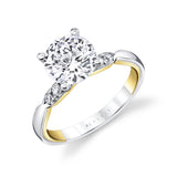 Iconelle Quarterway Pinch Two Tone Engagement Ring - Corinne