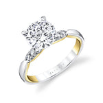 Iconelle Quarterway Pinch Two Tone Engagement Ring - Corinne