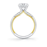 Iconelle Quarterway Pinch Two Tone Engagement Ring - Corinne