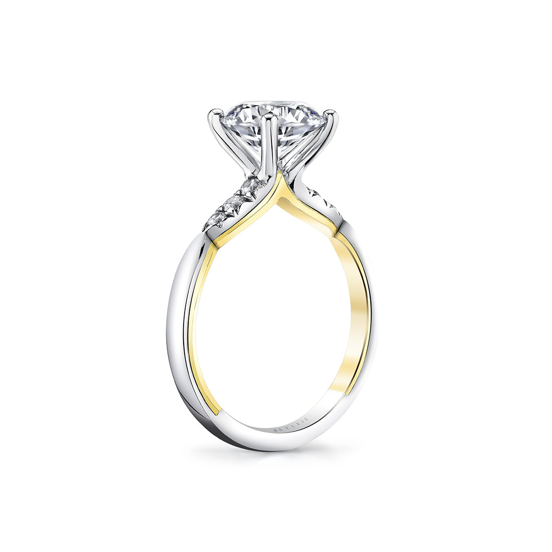 Iconelle Quarterway Pinch Two Tone Engagement Ring - Corinne