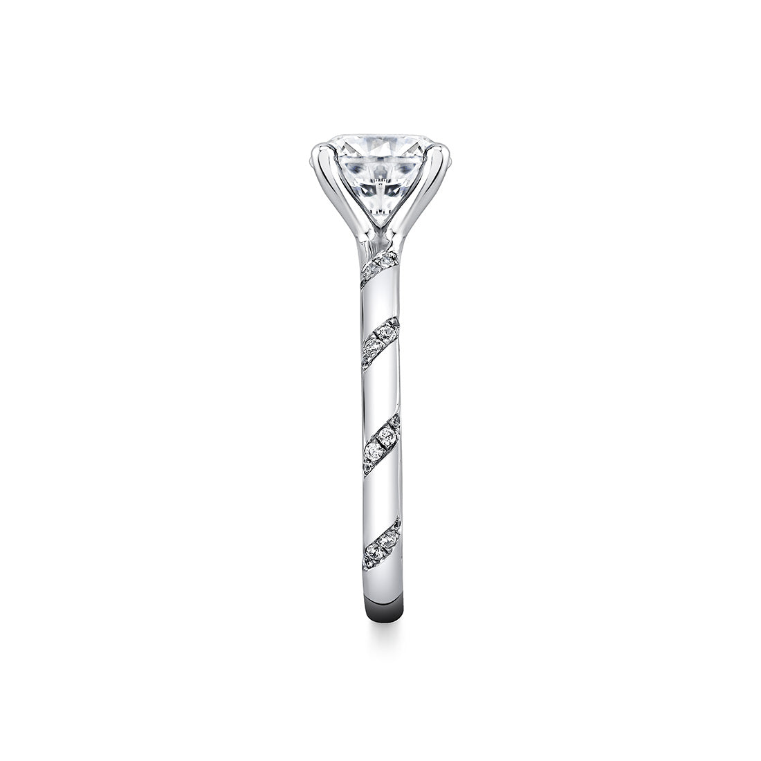 Iconelle Flush Set Spiral Engagement Ring - Jackie