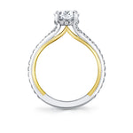 Iconelle Two Tone Shell Taper Hidden Halo Engagement Ring - Whitney